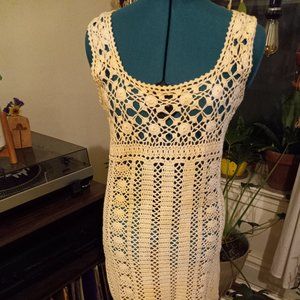 Vintage Crochet Ivory/ Cream Midi Sundress